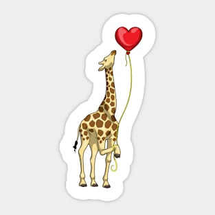 Giraffe Heart Balloon Sticker